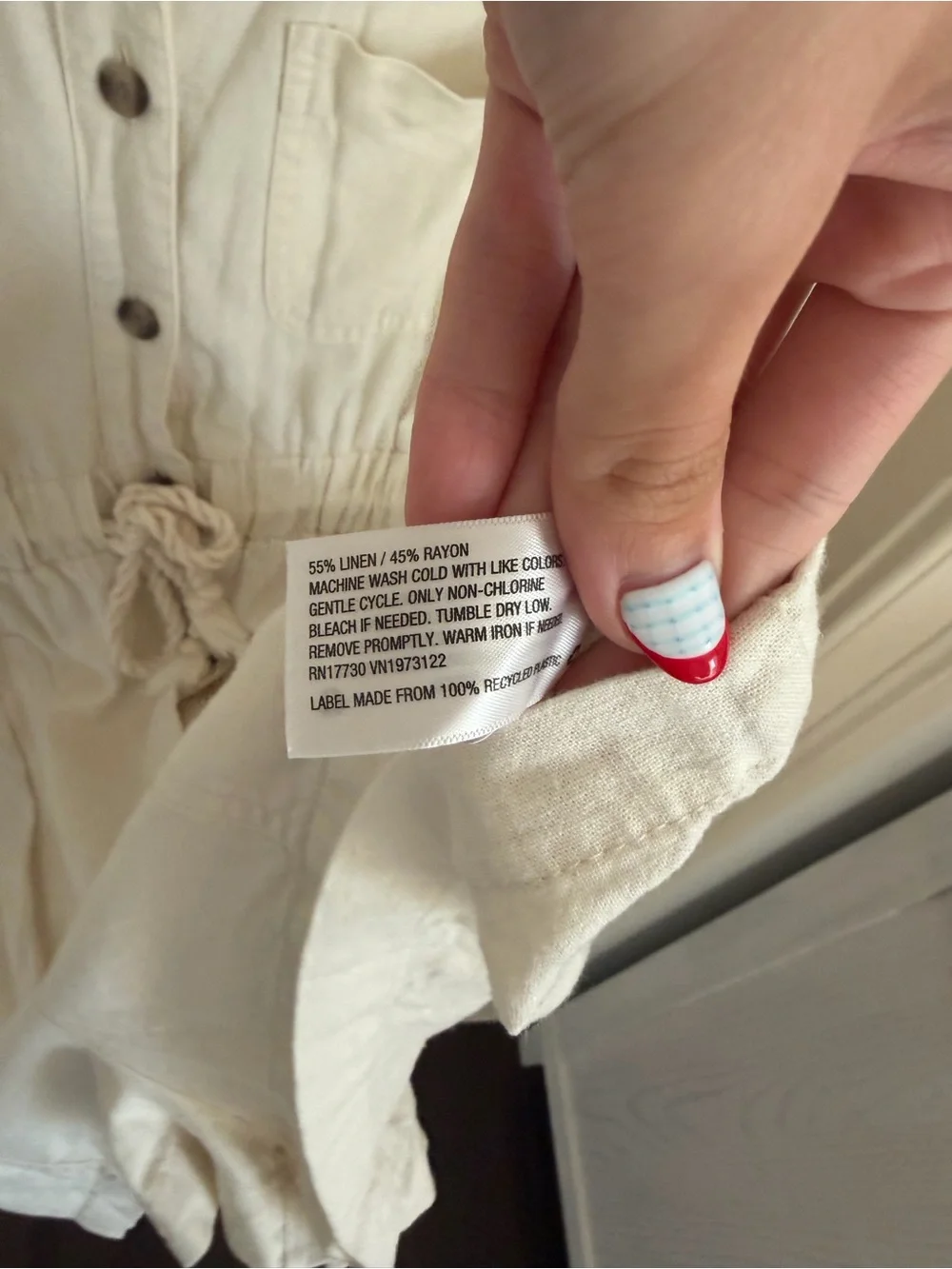 Universal Thread Cream Button-Up Collared Top - Picture 4 of 8